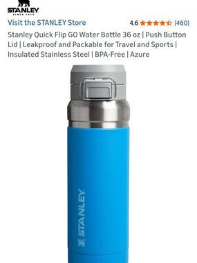 Stanley Quick Flip Go Bottle 36 Oz. Azure